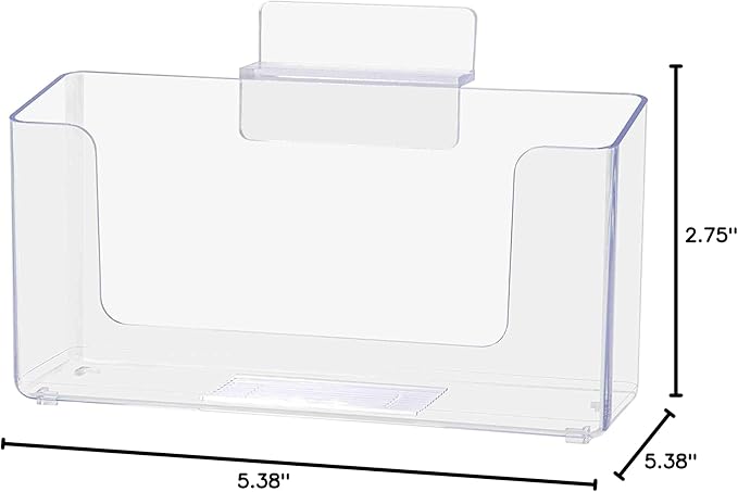Marketing Holders 2 Pack Slatwall Mount Postcard Holder Pocket Literature 5" W Printed Material Menu Maps Pamphlet Display Booklet Horizontal Organizer Take One
