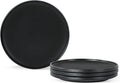 Ceramic Salad & Dessert Plates Set, 8 Inch, Set of 4, Modern Black | Stoneware, Dishwasher & Microwave Safe, Small Dinner Plates, For Cake, Fruits, Waffle, Pasta, Salad