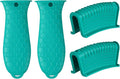 4 Pieces Silicone Hot Tool Holder Heat Resistant Potholder Cookware Handle Non Slip Rubber Pot Holders Handles Grip Covers for Cast Iron Skillet Silicone Cooking Kitchen Suits (Green)