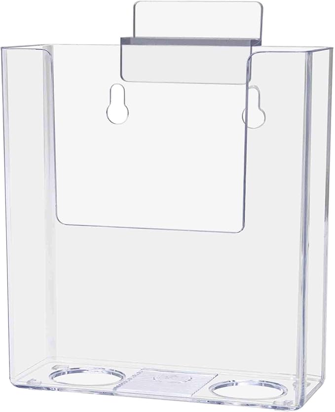 Marketing Holders 4 Pack Slatwall Brochure Holder for 4" Wide Trifold Literature Display Rack Clear Acrylic Promotional Material Caddy for Offices Retail Stores and Libraries No Assembly