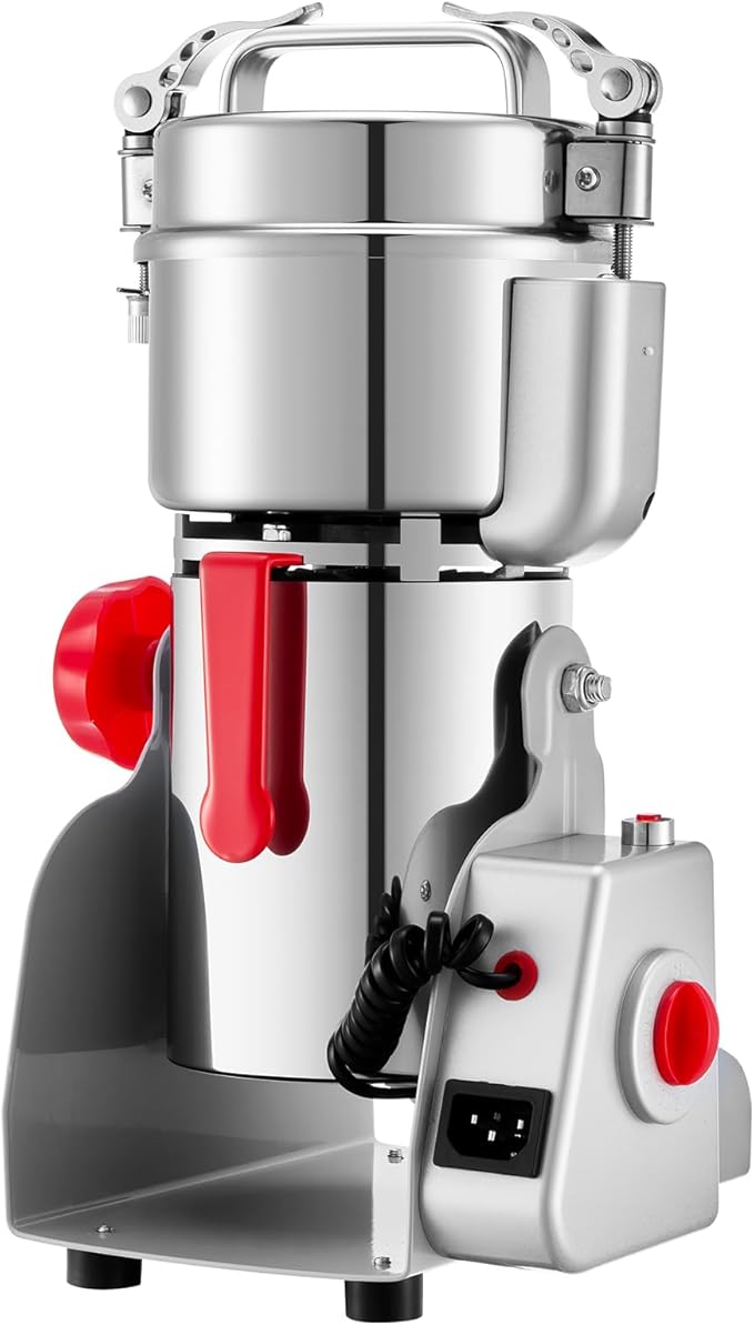 VEVOR 300g Electric Grain Mill Grinder, High Speed 1500W Commercial Spice Grinders, Stainless Steel Pulverizer Powder Machine, for Dry Grains Spices Cereals Coffee Corn Pepper, Swing Type