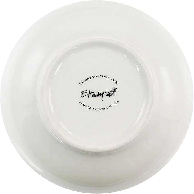 Elama Camellia 16 Piece Porcelain Double Bowl Dinnerware Set