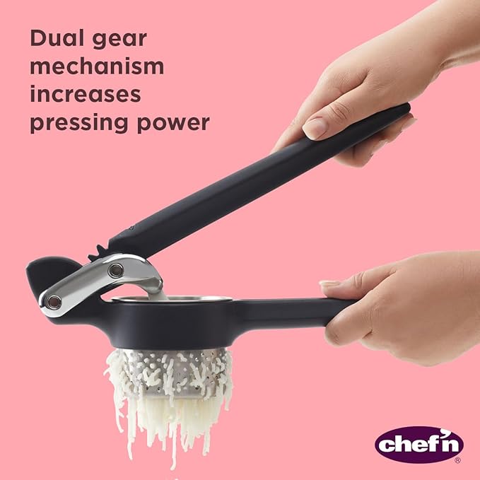Chef’n FreshForce Potato Ricer, Masher and Vegetable Press – Heavy-Duty Potato Ricer with Dual-Gear Mechanism, Easy-Clean Dishwasher Safe