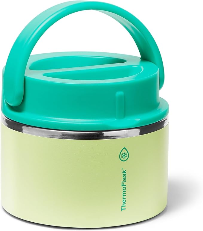 ThermoFlask Insulated Food Jar with Leakproof Lid (12 oz, Garden Party) - Stainless Steel Food Containers for Hot & Cold Meals, Lunch, Soup & Snacks