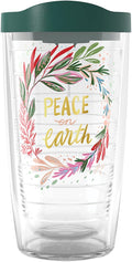 Tervis EttaVee Christmas Holiday Peace On Earth Made in USA Double Walled Insulated Tumbler Travel Cup Keeps Drinks Cold & Hot, 16oz, Peace