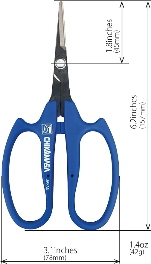 CHIKAMASA B-600H, The Specialty Trimming Precise Scissors, Carbon Steel, for trimming plants, harvesting vegetables and fruit, trimming.