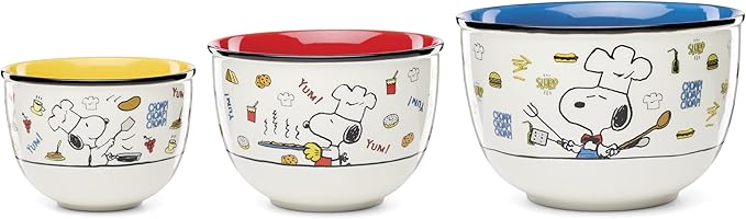 Lenox 897579 Chef Snoopy 3-Piece Bowl Set