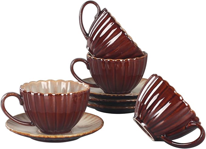 6.7 oz Ceramic Coffee Mug, Reactive Glaze Mug, Suitable for Latte, Coffee, Tea, Soup, Ideal for Office and Home Use, Dishwasher and Microwave Safe, 4-Pack.