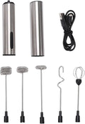 EVGATSAUTO USB Rechargeable Milk Frother, Handheld Foam Maker Electric Whisk with Stainless Steel Whisk 3 Speeds for Coffee Latte Egg Baking