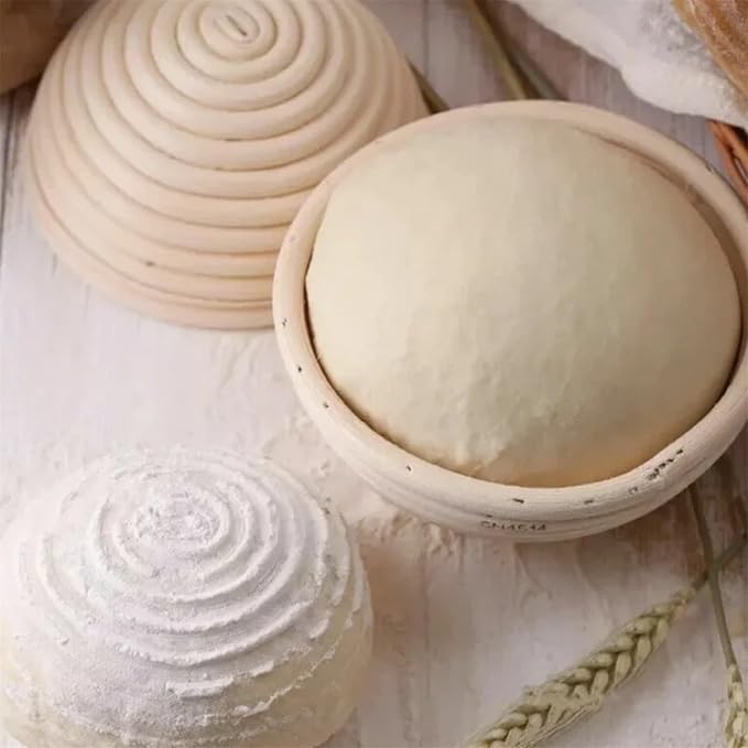 7 Inch Round Bread Banneton Proofing Basket Set of 2 Sourdough Proofing Basket kit for Artisanal Baking – Bread Making Tools For Professional & Home Bakers (7 inch round- 2 pack)