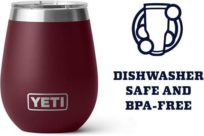 YETI Rambler 10 oz Wine Tumbler, Vacuum Insulated, Stainless Steel with MagSlider Lid, Wild Vine Red