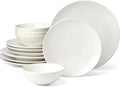 Oneida 897397 Roseto 12-Piece Dinnerware Set, White