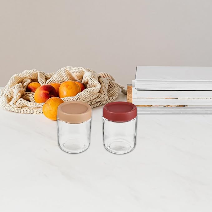 OSALADI 6pcs 500ml Airtight Glass Jars with Sealed Lids, Reusable Food Storage Containers for Coffee, Nuts, Spices, Yogurt, and Meal Prep in Kitchen