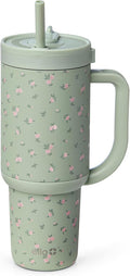 Ello Oasis 30oz Tumbler with Handle & Retracting Straw | Reusable Insulated Stainless Steel Cup 100% Leakproof | Gifts for Teens Women | Keeps Cold for 23 Hours | Cup Holder Friendly | Full Bloom