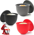 Silicone Bowl Liner for KitchenAid Tilt-Head 5QT Mixers - 3 Liners & 3 Lids Included, Leak-Proof Sealing Design, Easy-to-Replace Food-Grade Silicone Bowls (Not for Bowl-Lift Models)