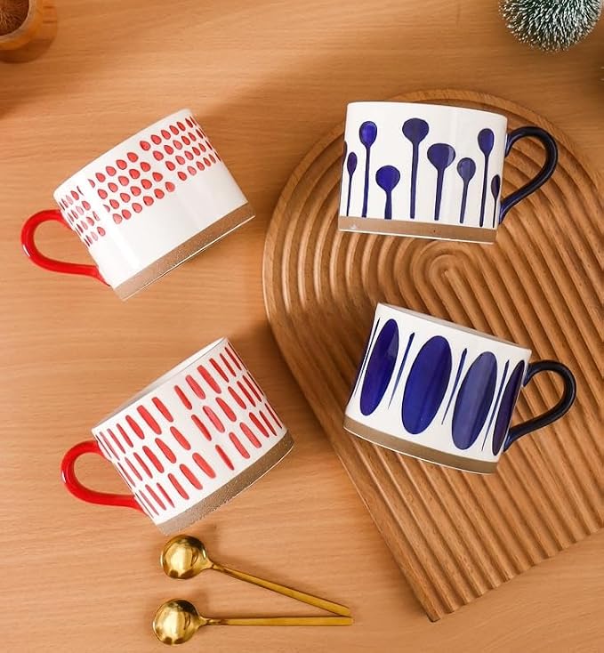 Handcrafted Ceramic Coffee Mug Gift Box with Under Glaze Decoration Creative Tea Cup Unique Souvenir for Coffee and Breakfast Gifts Handmade Ceramic Coffee Cups