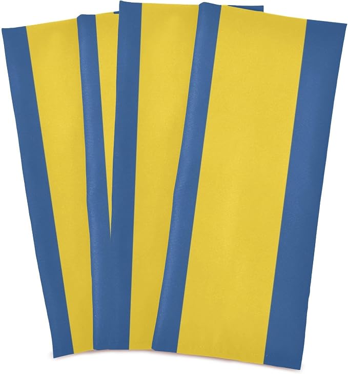 Swedish Flag Kitchen Towels Set with Hanging Loop, Kitchen Hand Towels, Tea Towels, Premium Dish Towels for Kitchen, Quick Drying Kitchen Towel Set 18”x 28”