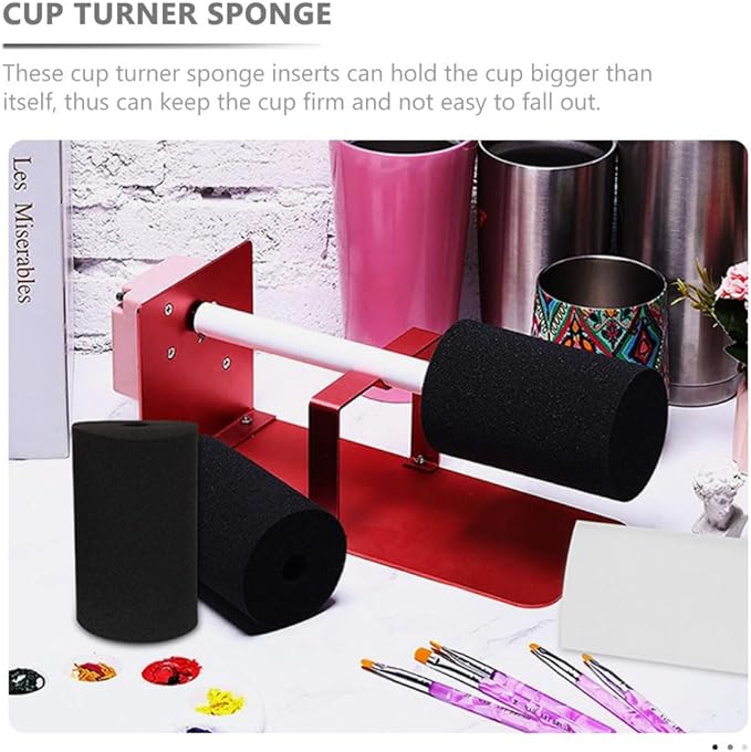 Tofficu 8Pcs Cup Turner Sponges Cylinder Sponge Inserts for Tumbler Turner DIY Craft Foam Compatible with Various Cup Sizes 4.72X3.54X3.54In