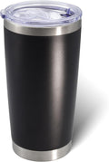 AIANJI 20oz Tumbler Bulk Stainless Steel Tumblers with Lid Vacuum Insulated Double Wall Travel Coffee Mug Powder Coated Tumbler Cup for Hot and Cold Drinks(Black, 1 pack)