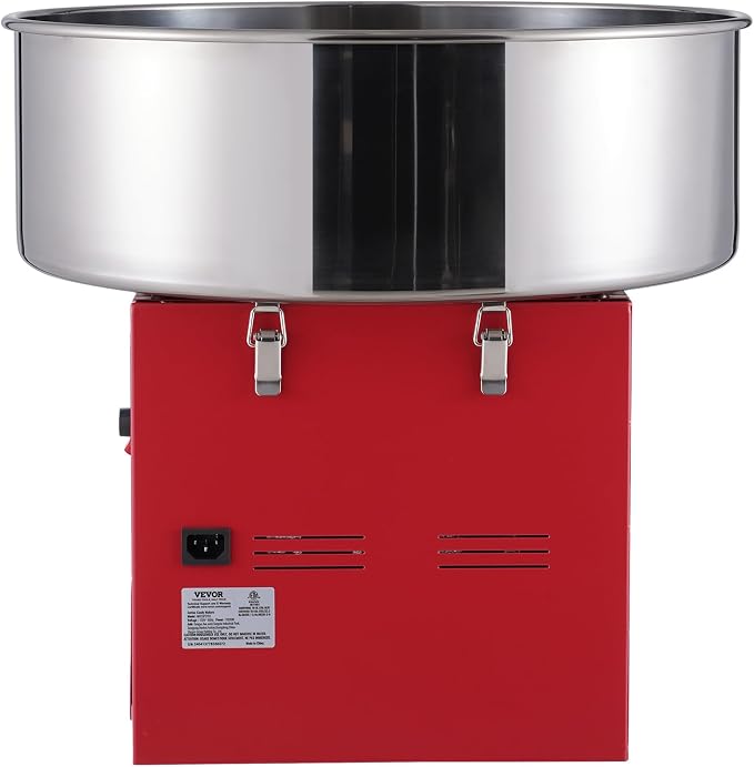 VEVOR Electric Cotton Candy Machine, 1000W Candy Floss Maker, Commercial Cotton Candy Machine with Stainless Steel Bowl, Sugar Scoop, and Drawer, Perfect for Home Kids Birthday, Family Party, Red