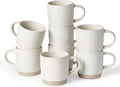 famiware Coffee Mugs Set of 8, Milkyway 13 oz Mug Set, Ceramic Cup Set with Handle for Coffee, Tea, Cocoa, Milk, Matte White