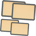 4pcs Heat Resistant Silicone Baking Mats Fiberglass, Non-stick Reusable Baking Pads for Home Bakery, Medium 42x29.5cm Small 30x21cm, Coffee Bottom, Food Safe Oven Liners