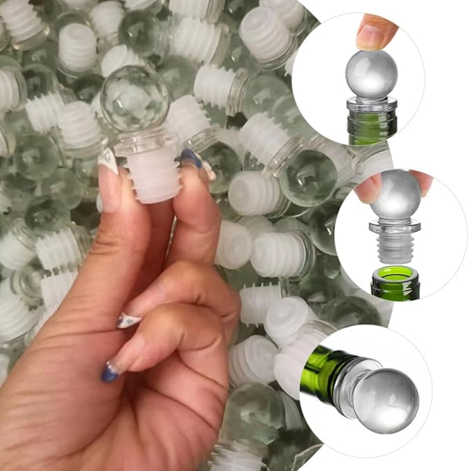 Kichvoe 24pcs Glass Bottle Stoppers Glass Wine Stoppers Multi-functional for Perfume Cosmetic Bottles Convenient Portable Design