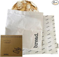 2 Pack XL Reusable Sourdough Bread Bags | Beeswax Bags for Homemade Bread | Cotton Beeswax Lined bags for Sourdough | Storage Accessories | Hook & Loop Fastener | 2 layers