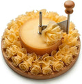 Cheese Curler Girolle – Cheese Curler Wheel for Chocolate & Butter Curls, Stainless Steel Blade & Wood Base, Cheese Flower Maker for Charcuterie Boards, Dessert Decor, Parties & Gift for Food Lovers