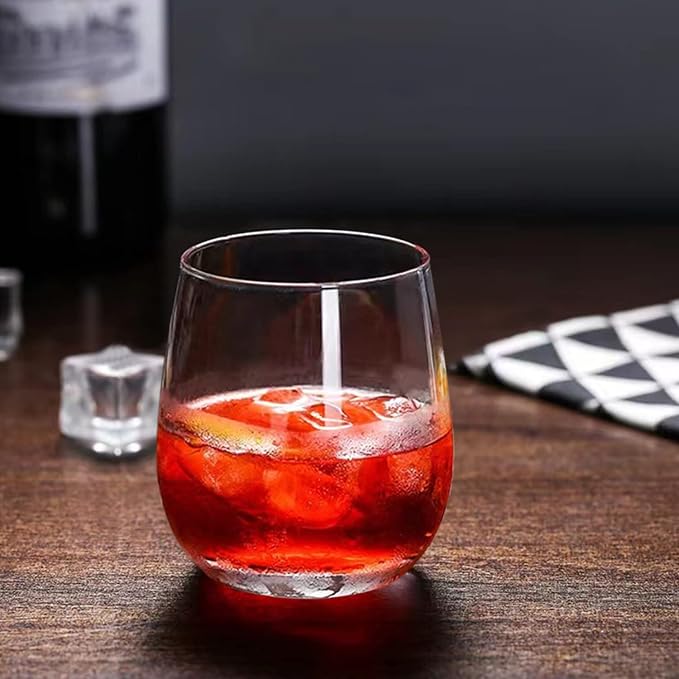 Wine Glasses,12oz Stemless Wine Glass,for Red or White Wine,High-end Banquet, Party, Bar, Wedding, Gift (24 pcs)