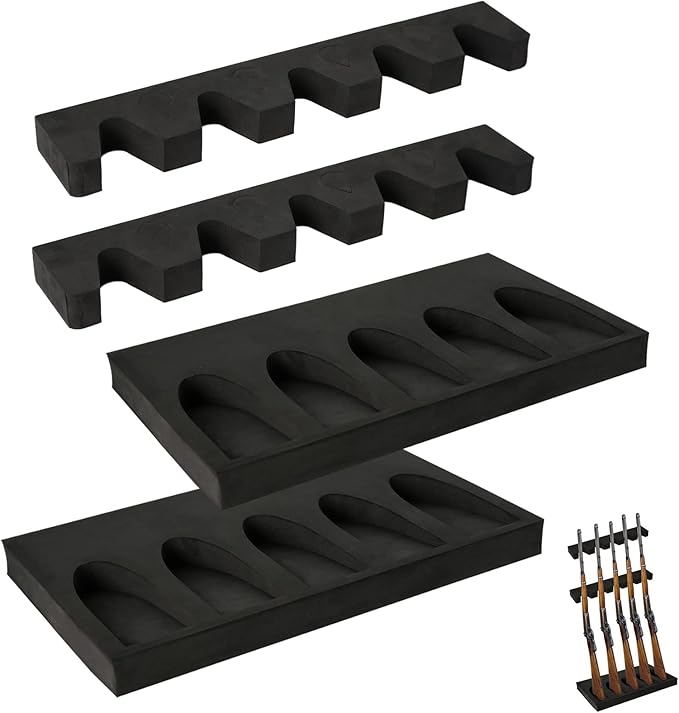 OCQOTAT Gun Rack for Gun Storage, Gun Safe Accessory for Rifles and Shotguns, Gun Holder in Gun Cabinet, Shotgun Rifle Rest, Foam Material with Magnetic Strip and Hook Strip , Gifts for Hunters