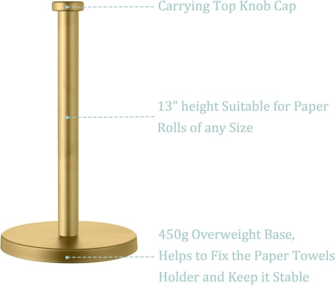 Countertop Gold Paper Towel Holder