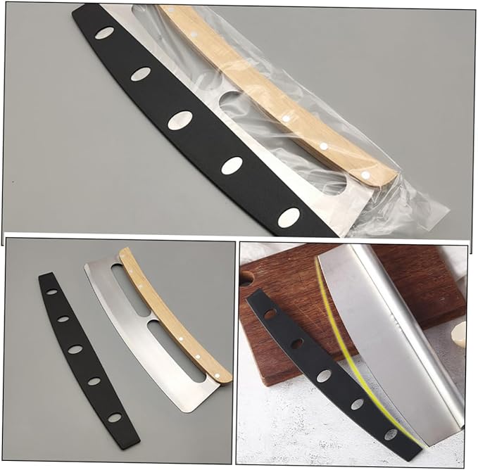 Zerodeko 10pcs Pizza Cutter Blade Covers Half Round Edge Guards Stainless Steel Knife Protectors for Safe Cutting Kitchen Gadgets for Camping BBQ Picnic and Home Cooking