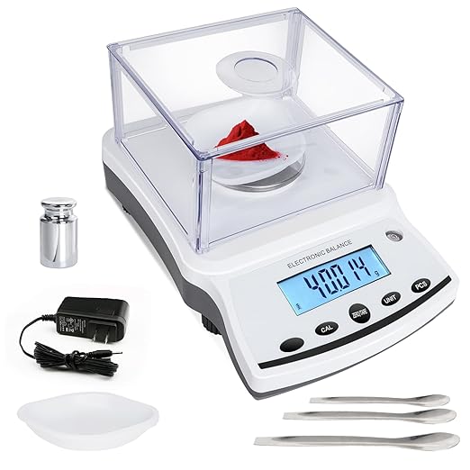 Lab Analytical Balance Scale 500g x 0.001g High Precision Laboratory Analytical Scale with Windshield, RS232 Interface – Lab Jewelry Scientific Use