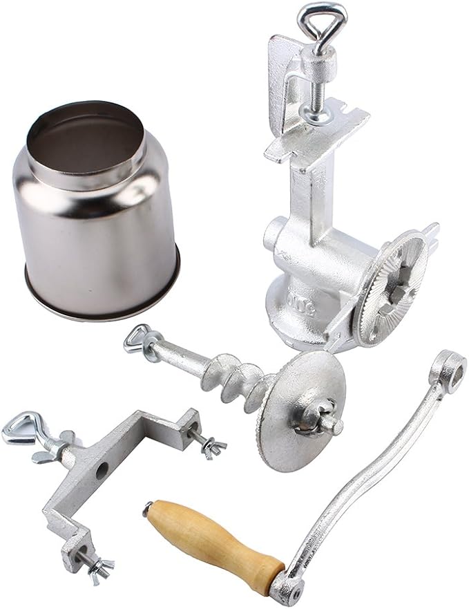 Grain Grinder, Cast Iron Manual Crank Grain Mill Grinder Cereals Corn Flour Pulverizer Powder Machine for Dry Grains Coffee Rice