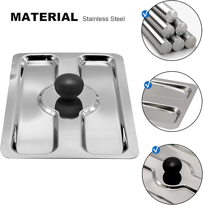 UOIENRT 2 Slice Toaster Dust Cover, Stainless Toaster Appliance Top Cover, Steel Electric Bread Maker Upper Cover for Bread Machine (6 x 4 Inch)
