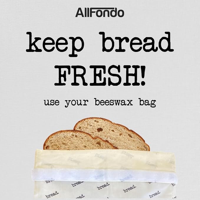 2 Pack XL Reusable Sourdough Bread Bags | Beeswax Bags for Homemade Bread | Cotton Beeswax Lined bags for Sourdough | Storage Accessories | Hook & Loop Fastener | 2 layers