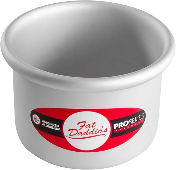 Fat Daddio's PRD-43CASE Anodized Aluminum Round Cake Pan, 4 x 3 inch, Set of 6