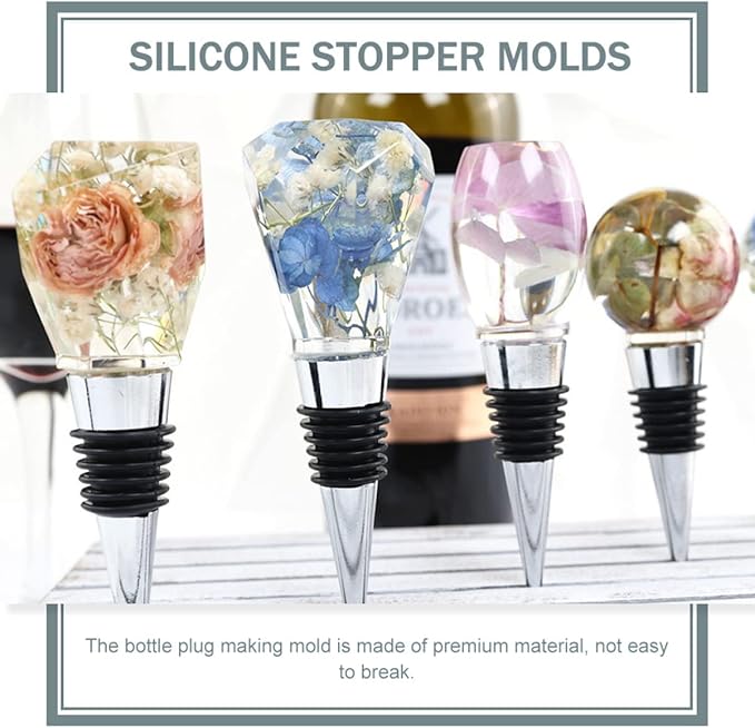 Cabilock Silicone Wine Stopper Molds Set Wear-resistant Easy-demolding DIY Bottle Stoppers for Home Bar Accessories