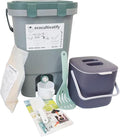 20L Bokashi Compost Bin, 5.28 Gallon Compost Bin for Kitchen Composter with Lid, Bokashi Start Kit with Bran (Tan & Dark Green) (18.8L/5 Gal Grey)