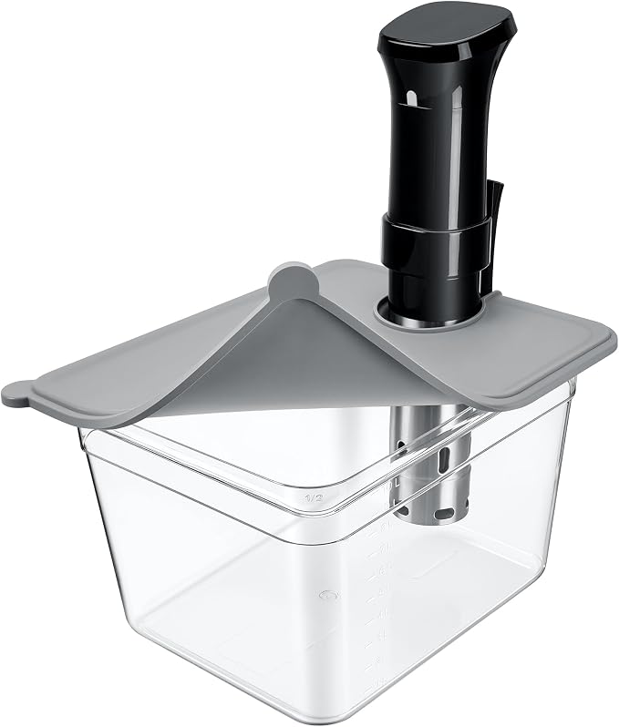 HOMENOTE Sous Vide Container 12 Quart with Collapsible Silicone Lid,Sous Vide Accessories Kit BPA Free,Compatible with Anova and Most Sous Vide Cookers