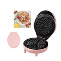 Waffle Maker 7“ Non-Stick Waffler Iron Stuffler Stuffed Wafflera 700W Adjustable Browning Control, Electric Baker Makes Thick, Fluffy Waffles, Kitchen Essential for Breakfast, Pink