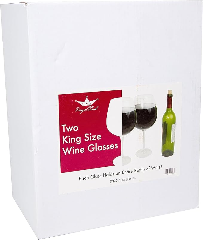 Oversized 33.5oz Wine Glasses (2 Pack) - Holds a Full Bottle of Wine - Made of Hand-Blown Glass NOT Plastic - XL Glassware Fun for Charcuterie Boards, Bachelorette Trips & Weddings - Mothers Day Gifts