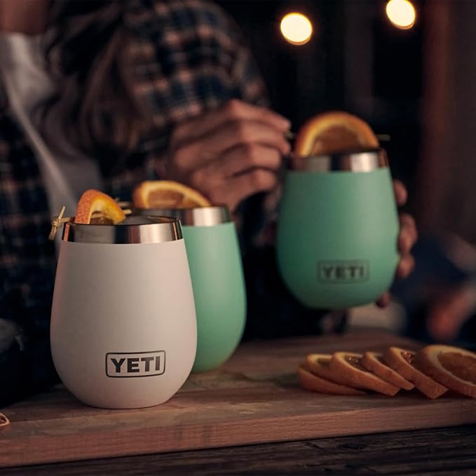 YETI Rambler 10 oz Wine Tumbler, Vacuum Insulated, Stainless Steel with MagSlider Lid, Cape Taupe