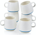 11 Ounce Porcelain Coffee Mugs Set of 6 with Handle Perfect for Coffee, Tea, Milk, Chocolate and Latte, Ceramic Coffee Cups Set for Man and Woman (Cozy Blue)