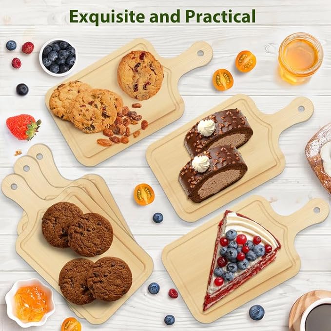 AZEAM 24 Sets Baby Bridal Shower Prizes for Game Winners, Bamboo Mini Cheese Board Set with Knife Fork and Present Box, Small Charcuterie Board Bulk for Party Wedding Guests Present