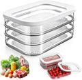 Multi-layer Food Storage Box with Lid, Deli Meat Ham and Cheese Container for Fridge, Stackable Container Set for Meal Prep, Fridge Organization, Pantry Storage