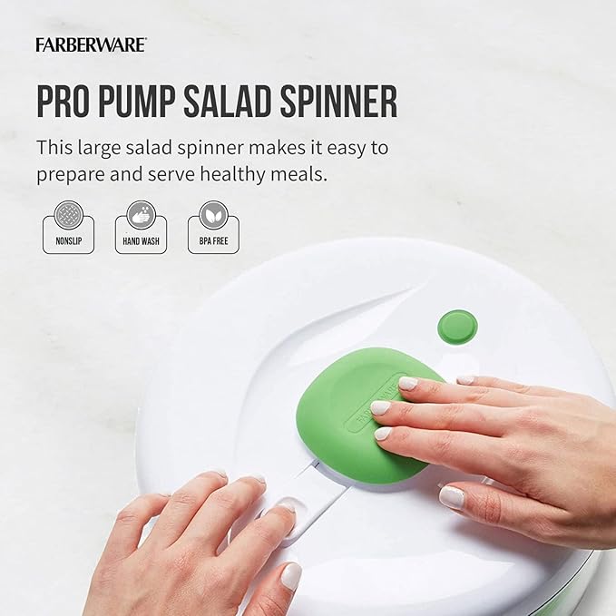 Farberware Easy to use Pro Pump Spinner + Professional Heat Resistant Nylon Meat and Potato Masher