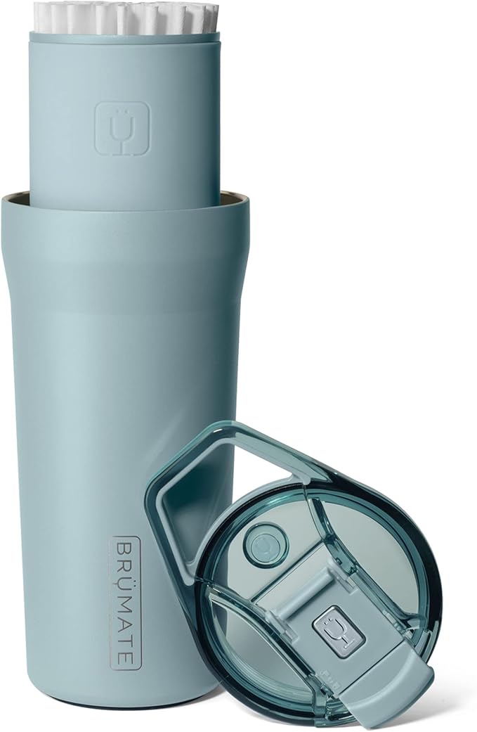 BrüMate Pour Over 20oz Insulated Coffee Mug | 2-in-1 Travel Coffee Maker with 100% Leakproof Lid | Insulated Coffee Tumbler | Travel & Camping | Comes with Filter Dripper | BPA-Free (Mist)
