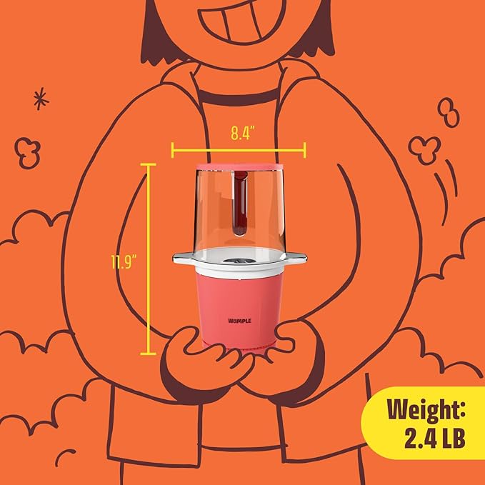 Air Popper Popcorn Machine - 10-Cup Air Pop Popcorn Maker with Measuring Cup - Hot Air Popped Oil-Free Compact Popcorn Popper - Movie Nights & Parties - Red